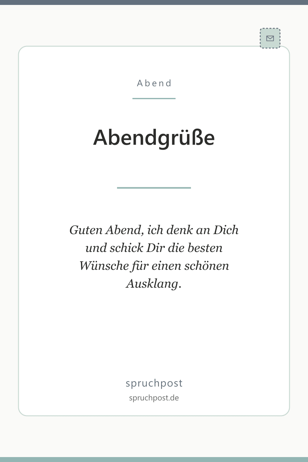 Spruchbild: Herzliche Abendgrüße