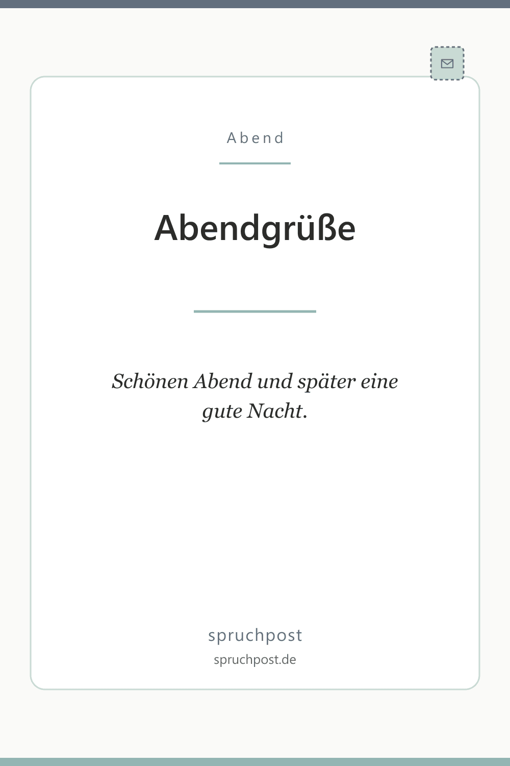 Spruchbild: Vom Abend in die Nacht