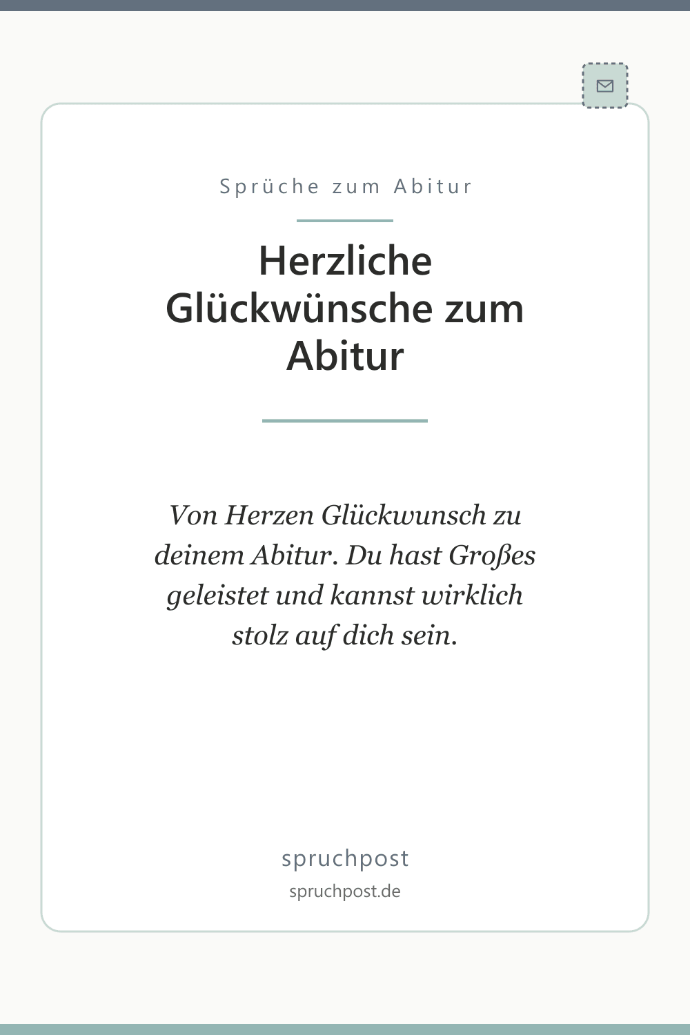 Spruchbild: Herzliche Glückwünsche zum Abitur