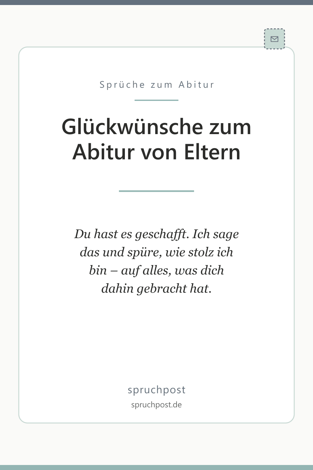 Spruchbild: Glückwünsche zum Abitur von Eltern