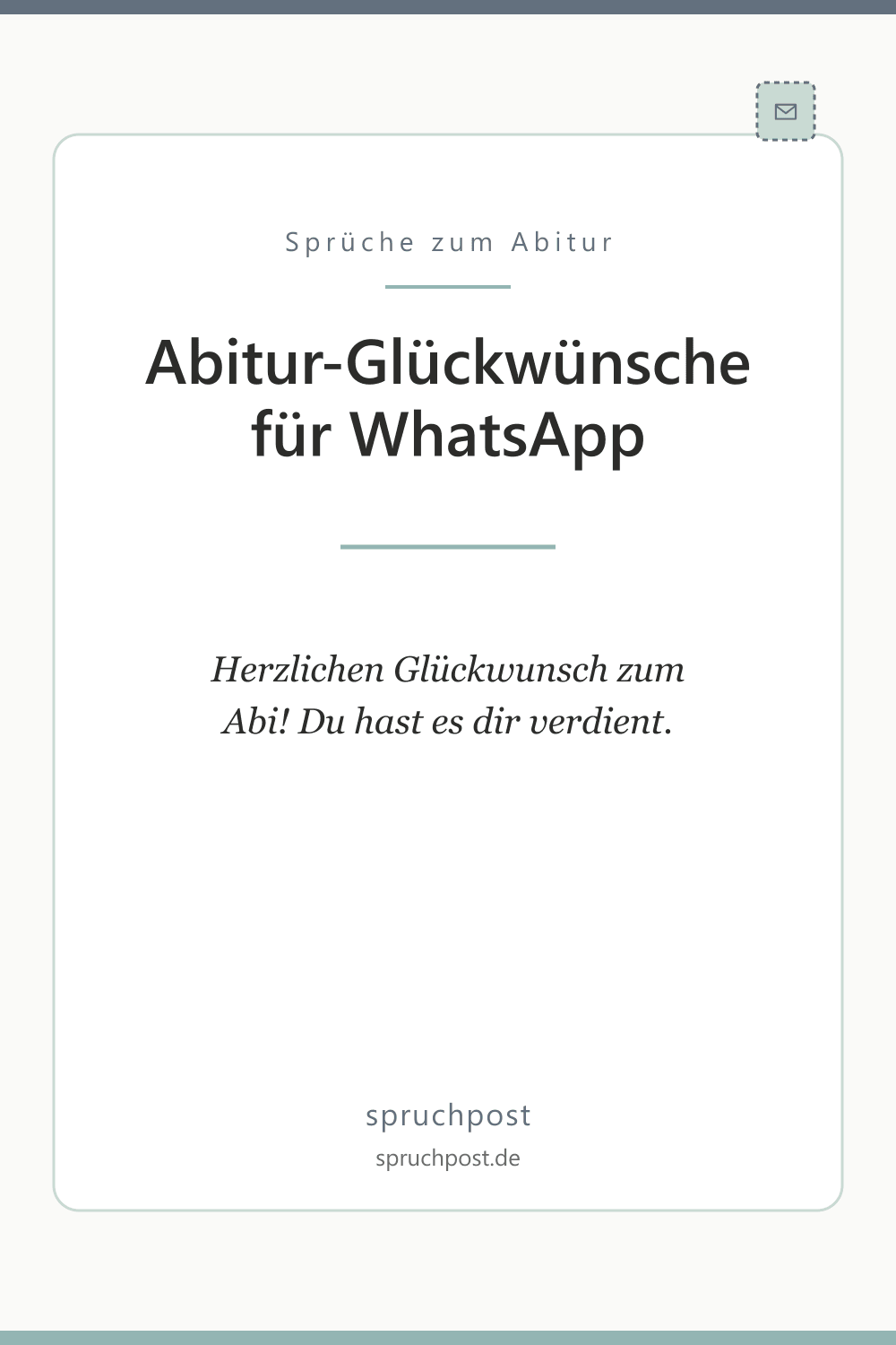 Spruchbild: Abitur-Glückwünsche für WhatsApp