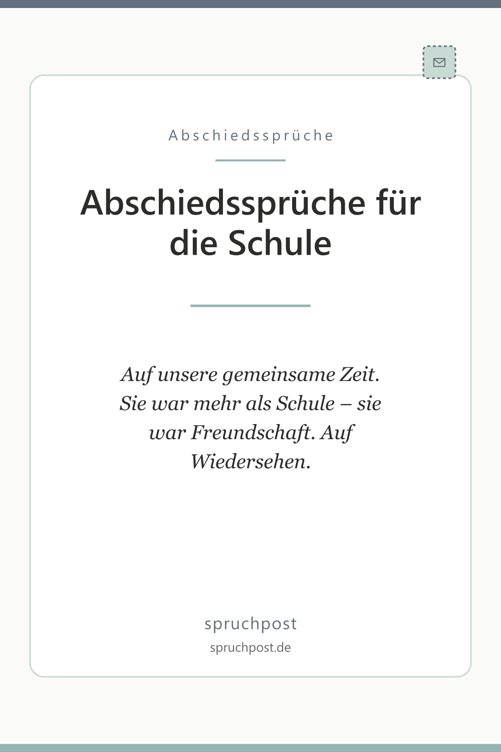 Spruchbild: Abschiedssprüche für die Schule