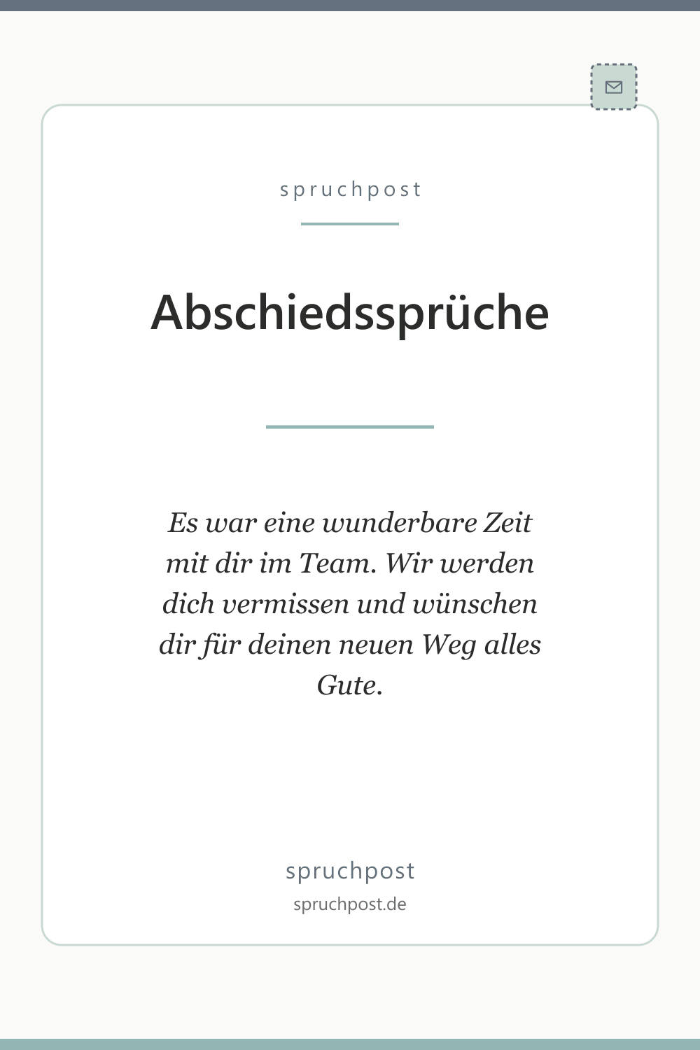 Spruchbild: Abschiedssprüche