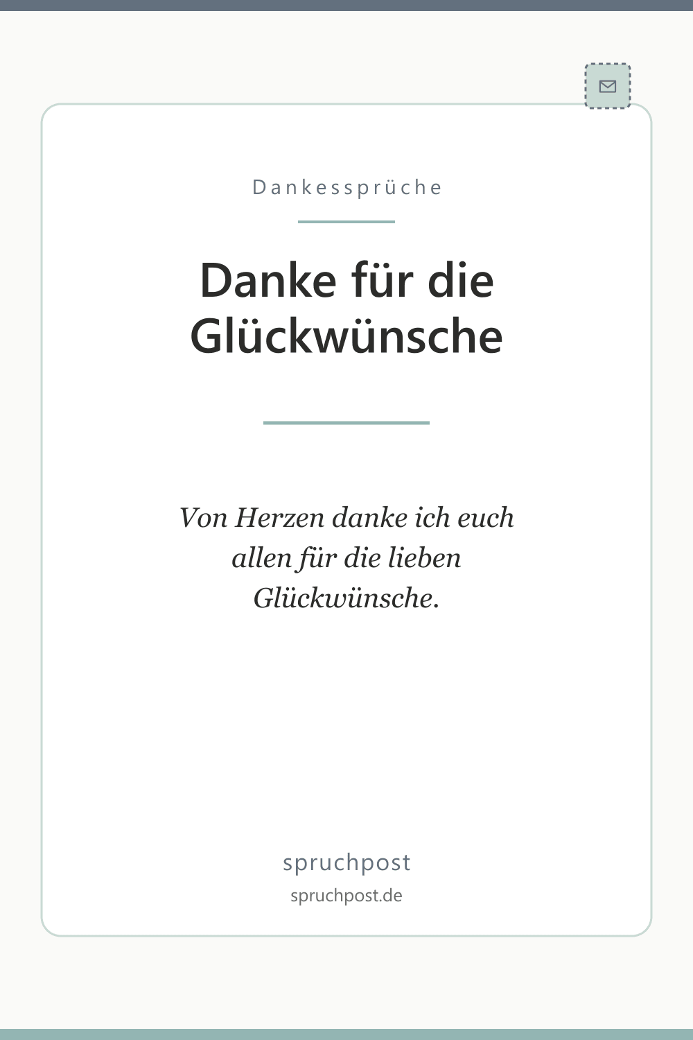 Spruchbild: Danke für die Glückwünsche
