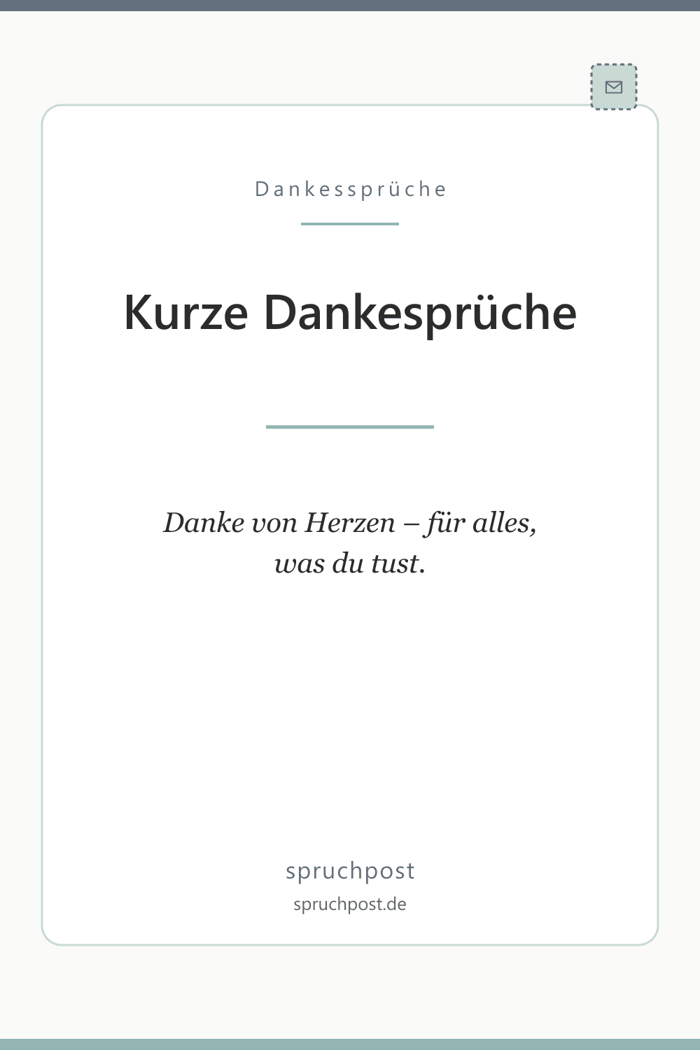 Spruchbild: Kurze Dankesprüche