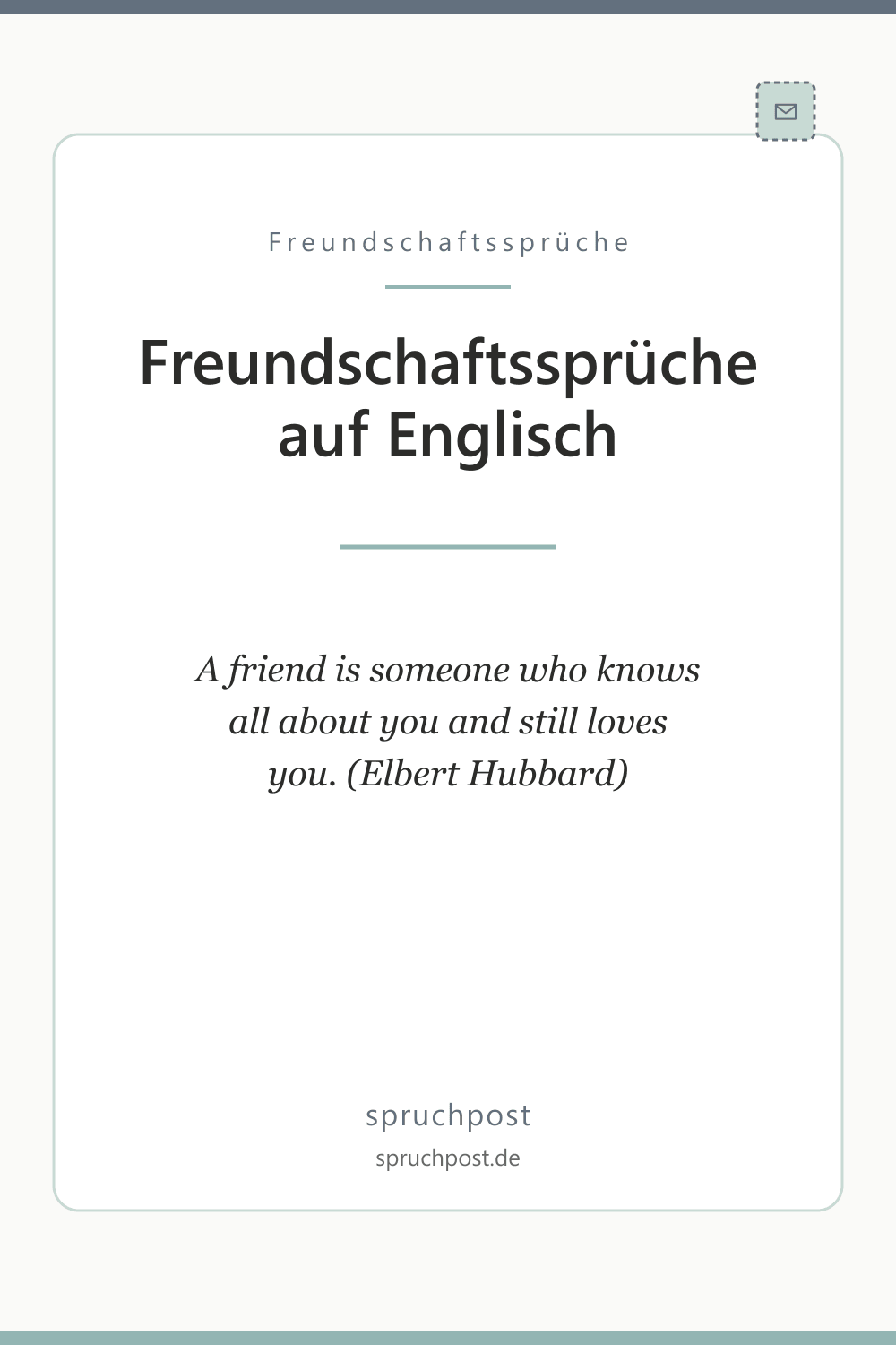 Spruchbild: Freundschaftssprüche auf Englisch