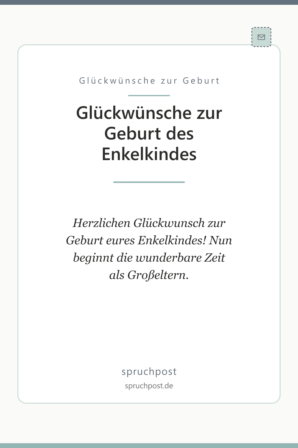 Spruchbild: Glückwünsche zur Geburt des Enkelkindes