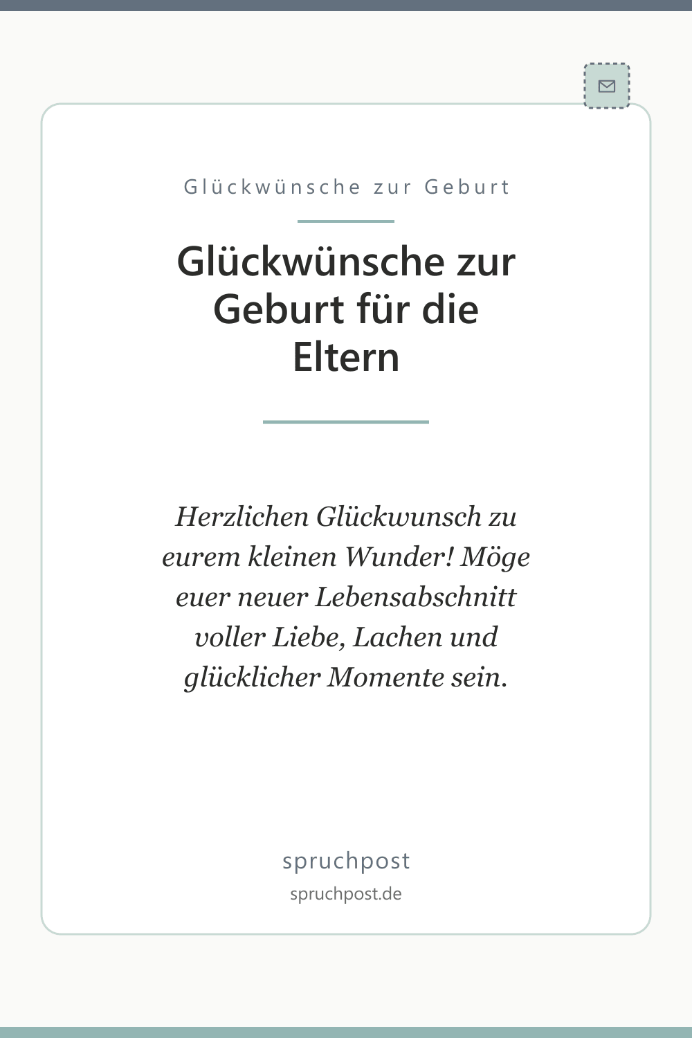 Spruchbild: Glückwünsche zur Geburt für die Eltern
