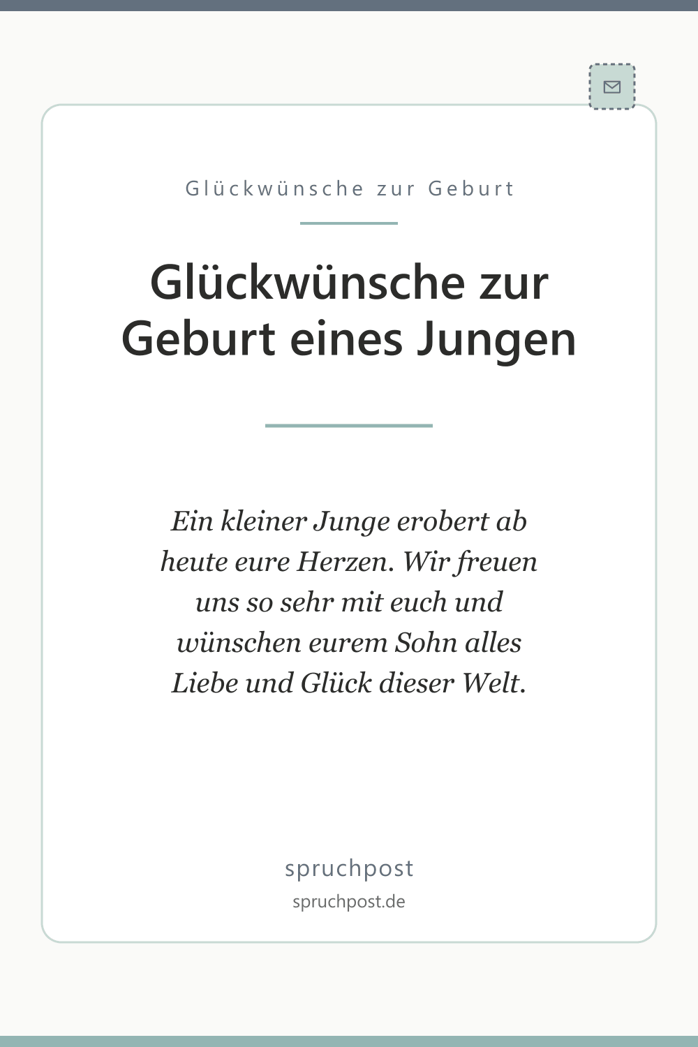 Spruchbild: Glückwünsche zur Geburt eines Jungen