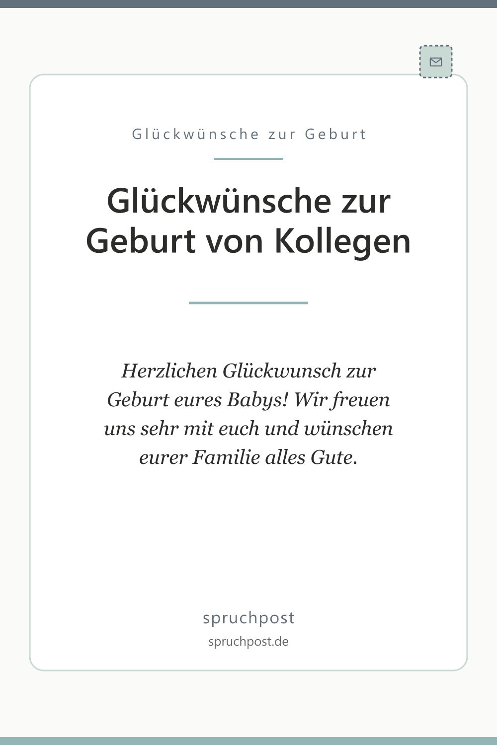 Spruchbild: Glückwünsche zur Geburt von Kollegen