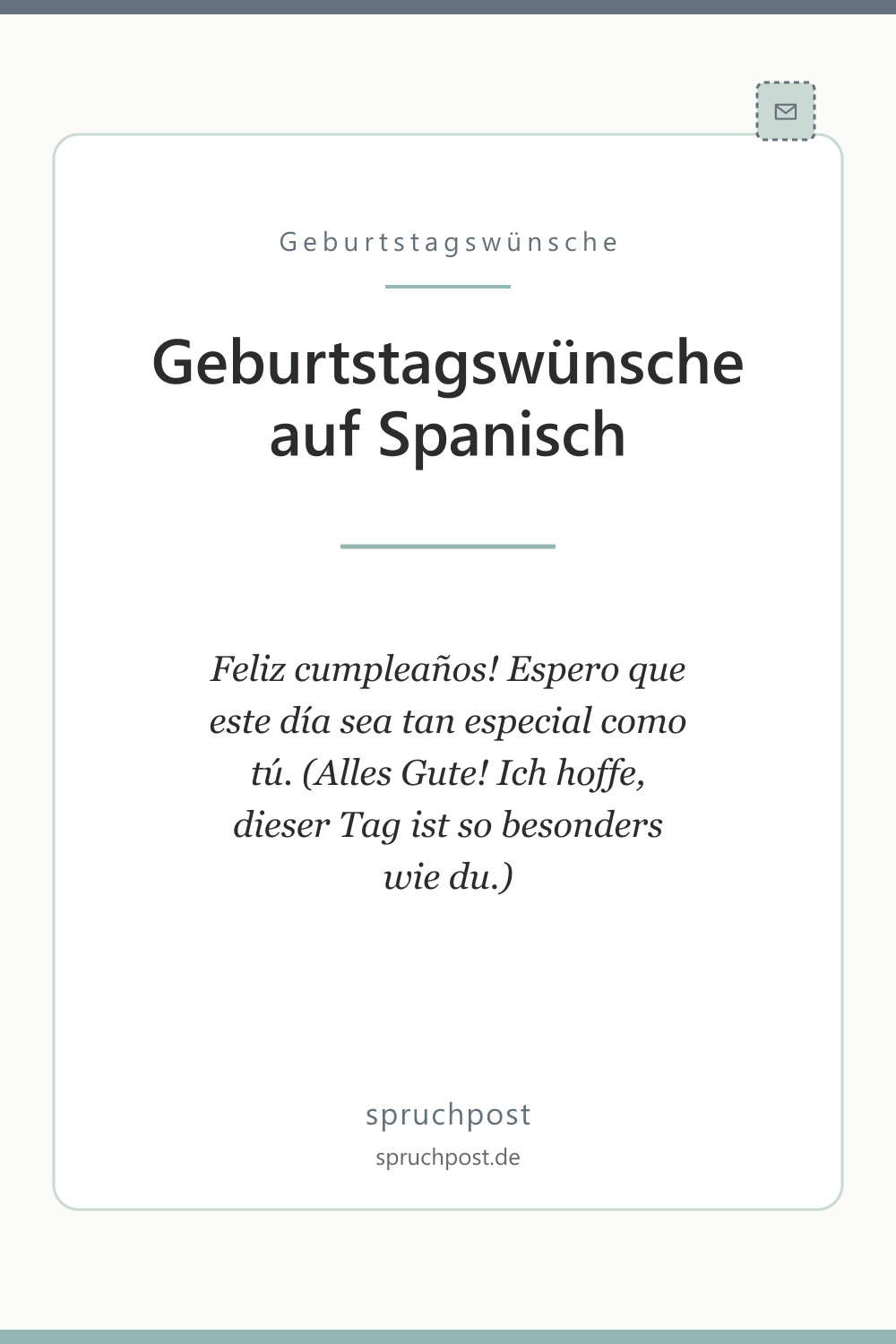 Spruchbild: Geburtstagswünsche auf Spanisch