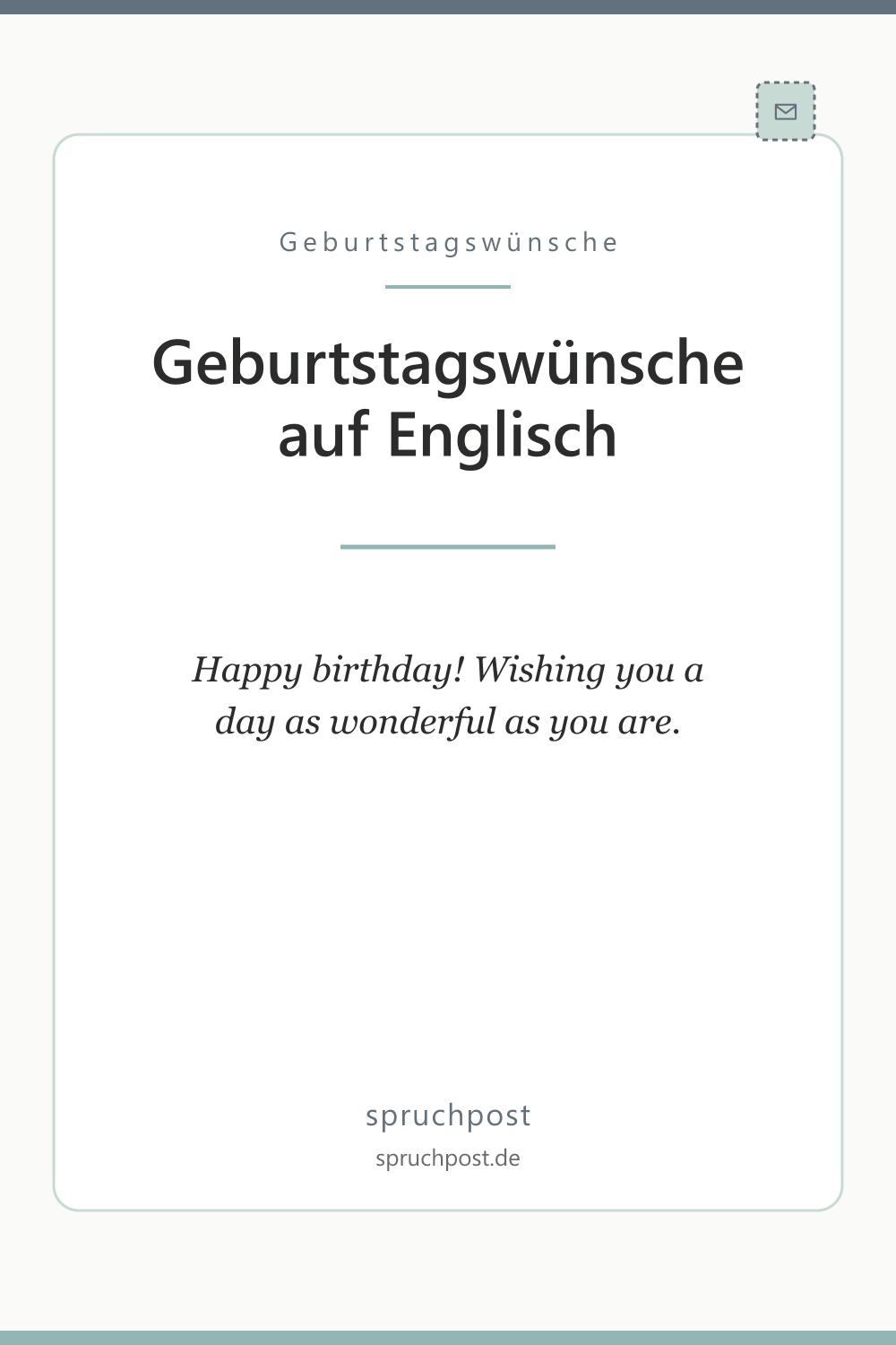 Spruchbild: Geburtstagswünsche auf Englisch