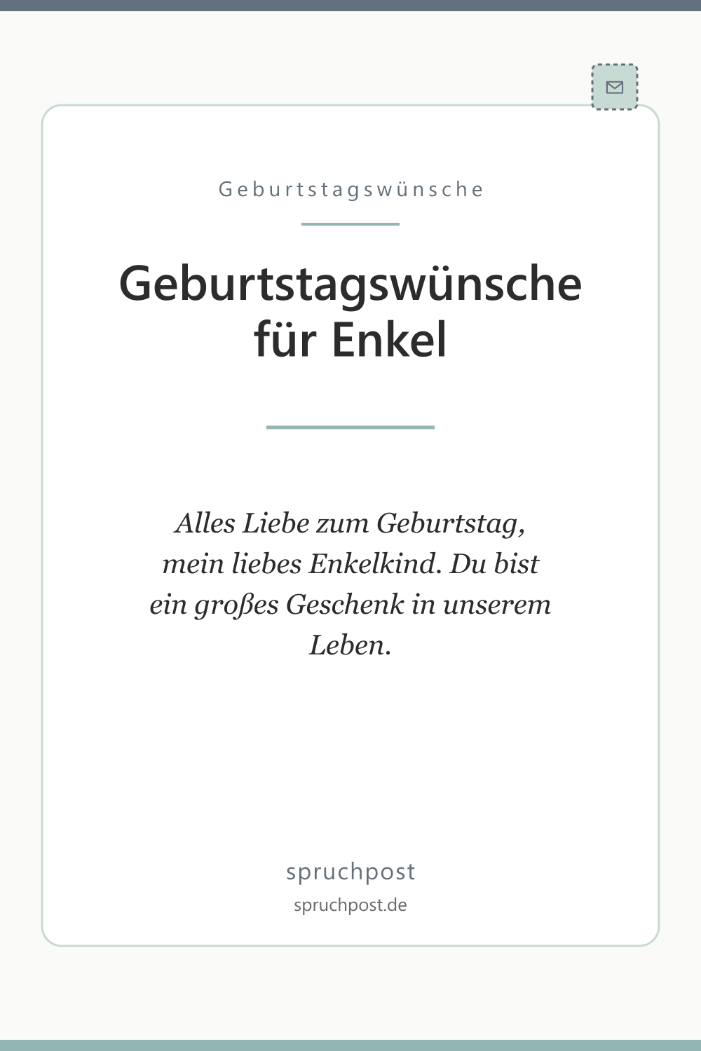 Spruchbild: Geburtstagswünsche für Enkel