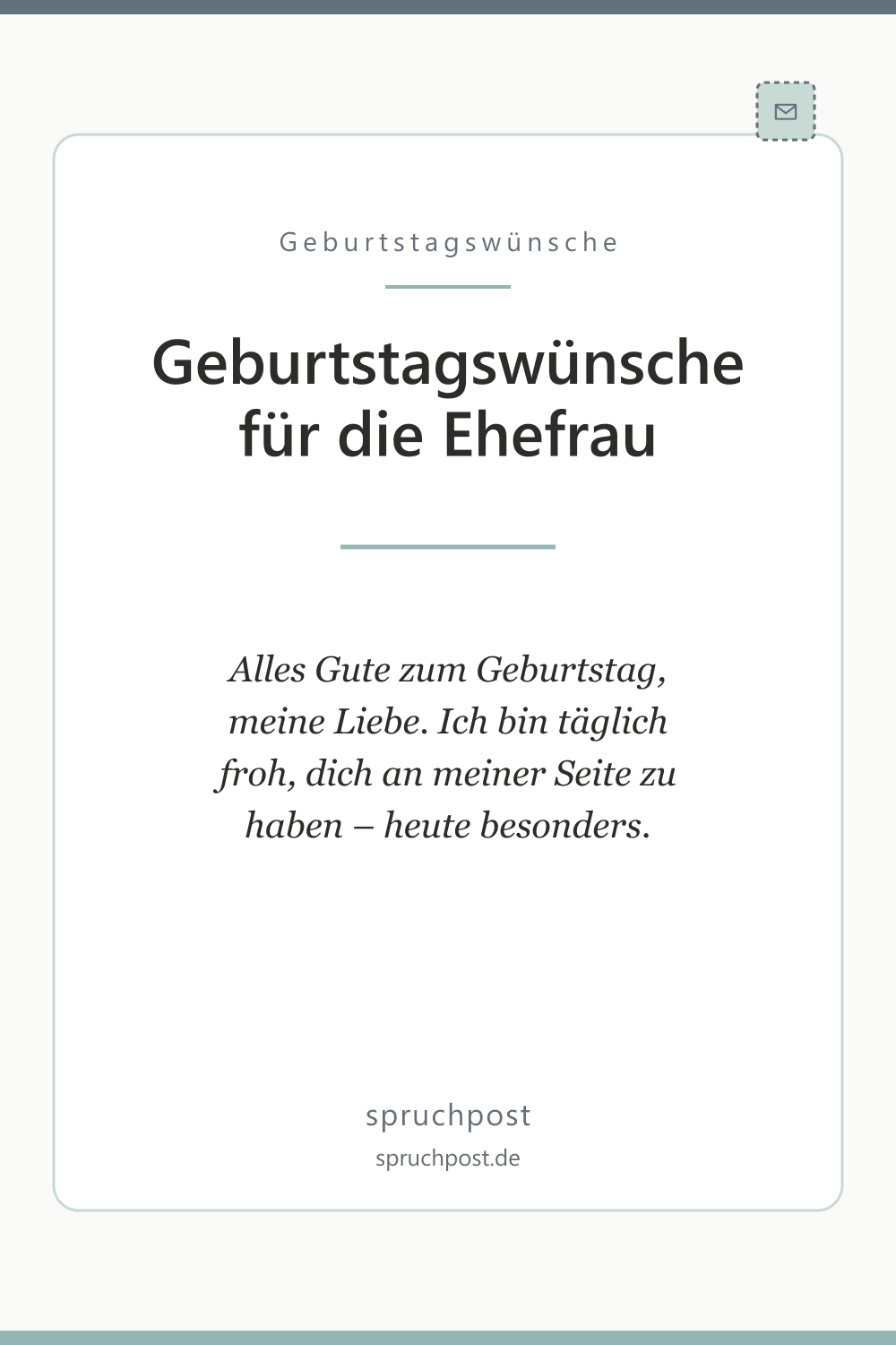 Spruchbild: Geburtstagswünsche für die Ehefrau