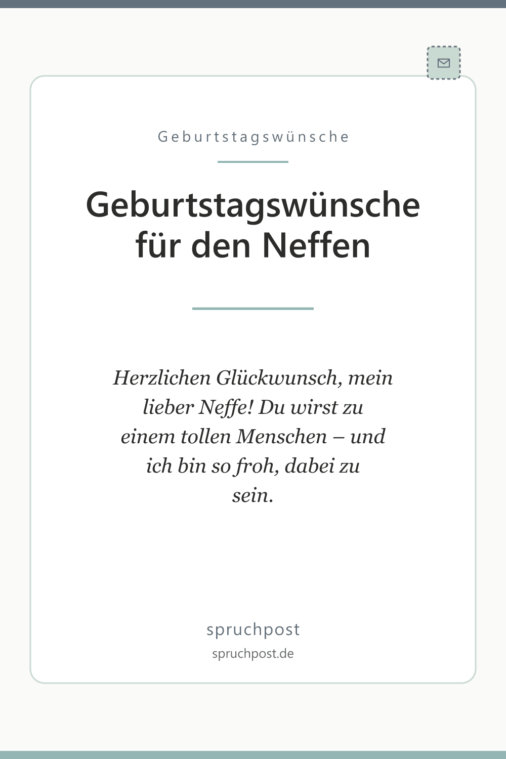 Spruchbild: Geburtstagswünsche für den Neffen