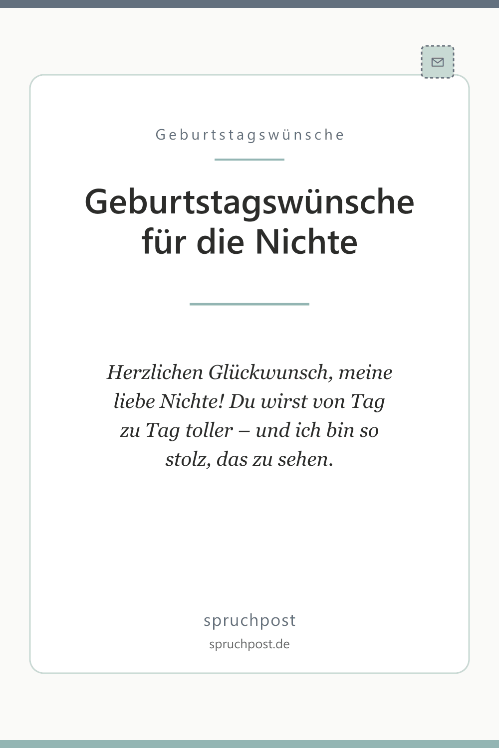 Spruchbild: Geburtstagswünsche für die Nichte