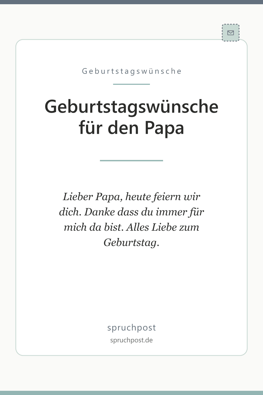 Spruchbild: Geburtstagswünsche für den Papa
