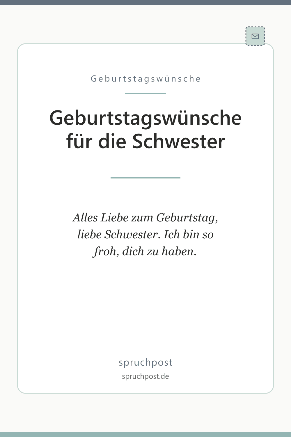 Spruchbild: Geburtstagswünsche für die Schwester