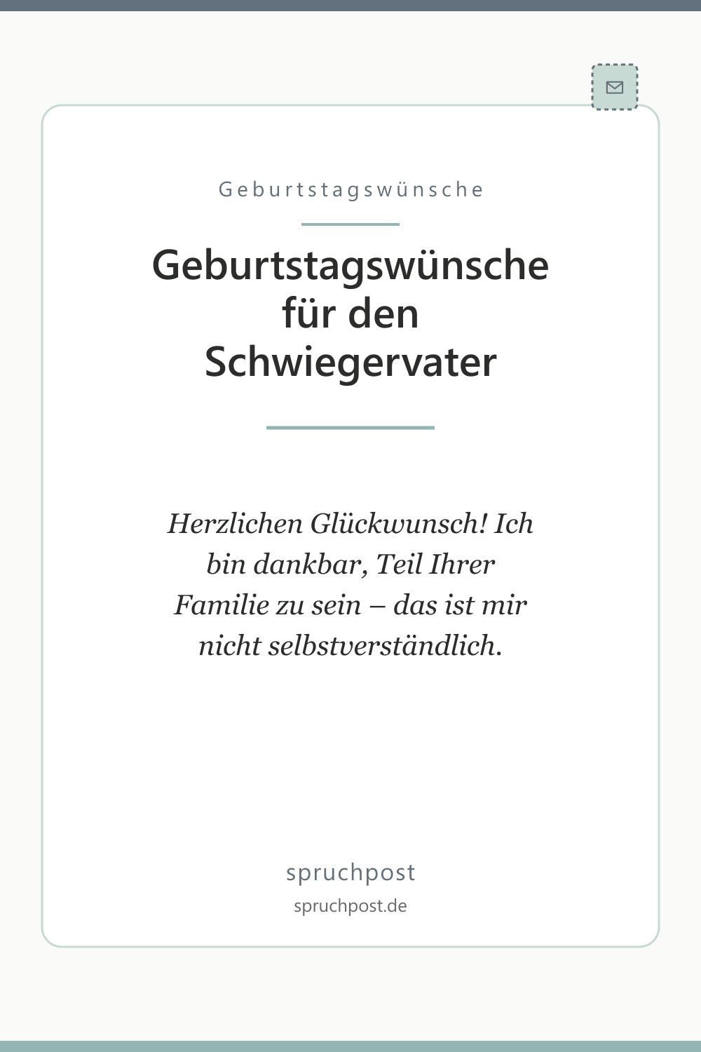 Spruchbild: Geburtstagswünsche für den Schwiegervater