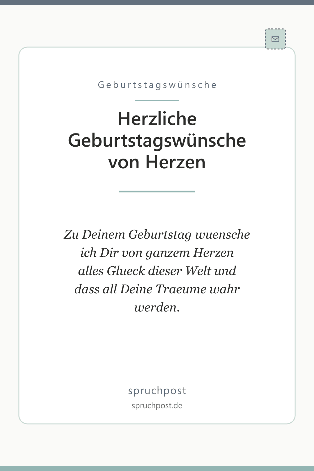 Spruchbild: Herzliche Geburtstagswünsche von Herzen