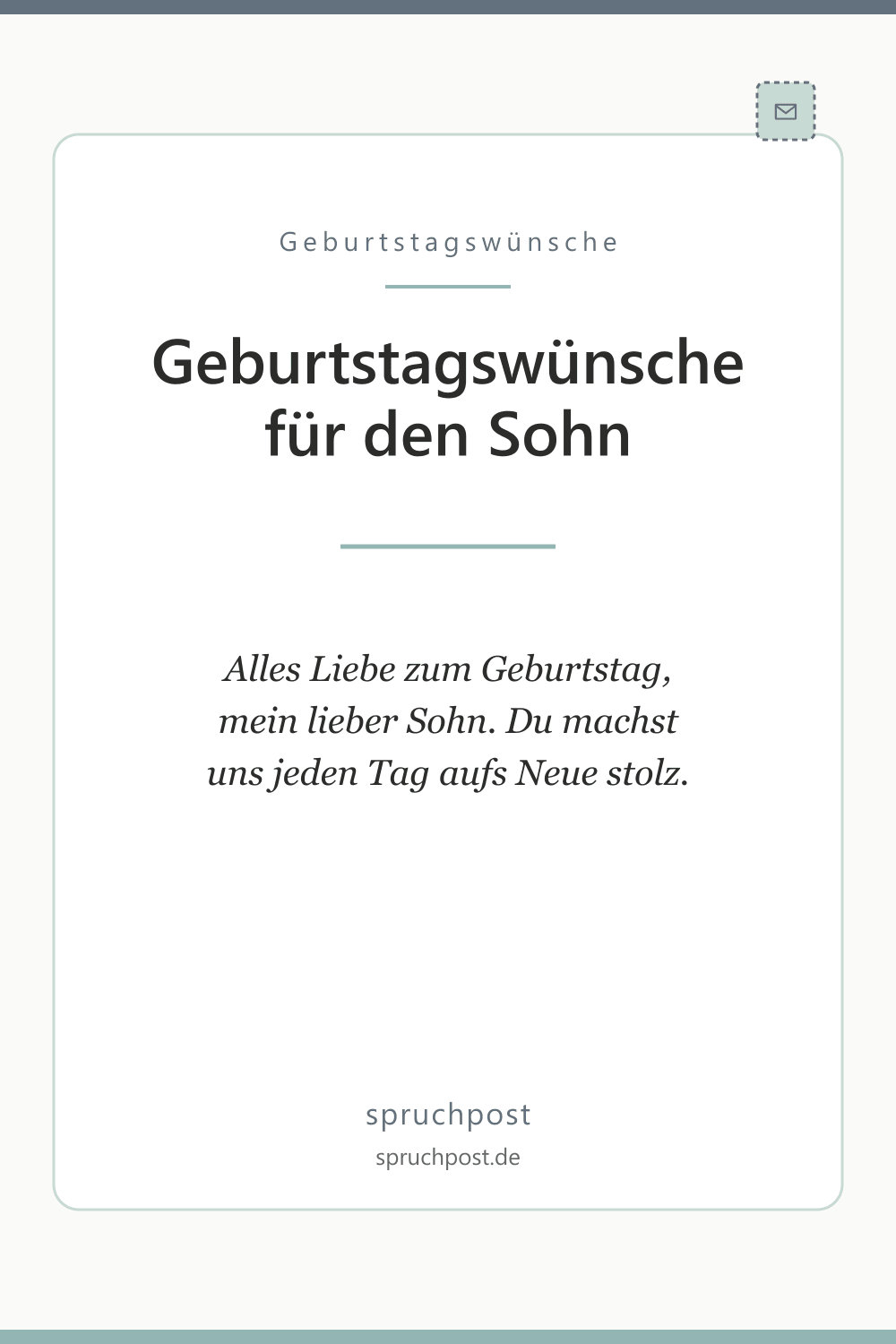 Spruchbild: Geburtstagswünsche für den Sohn