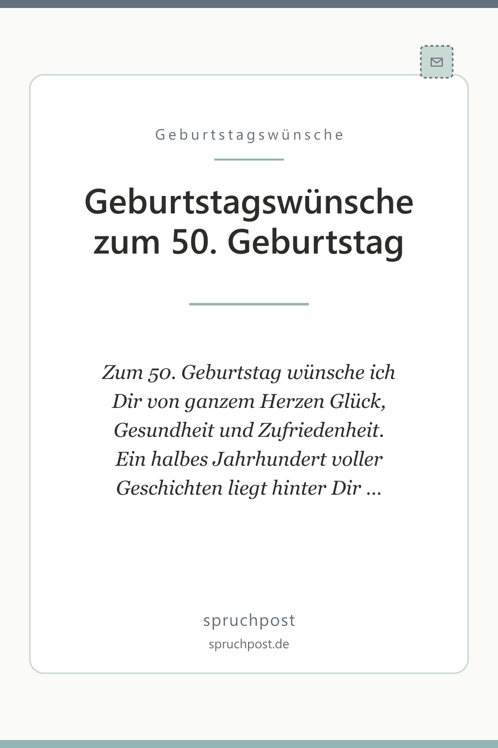 Spruchbild: Geburtstagswünsche zum 50. Geburtstag