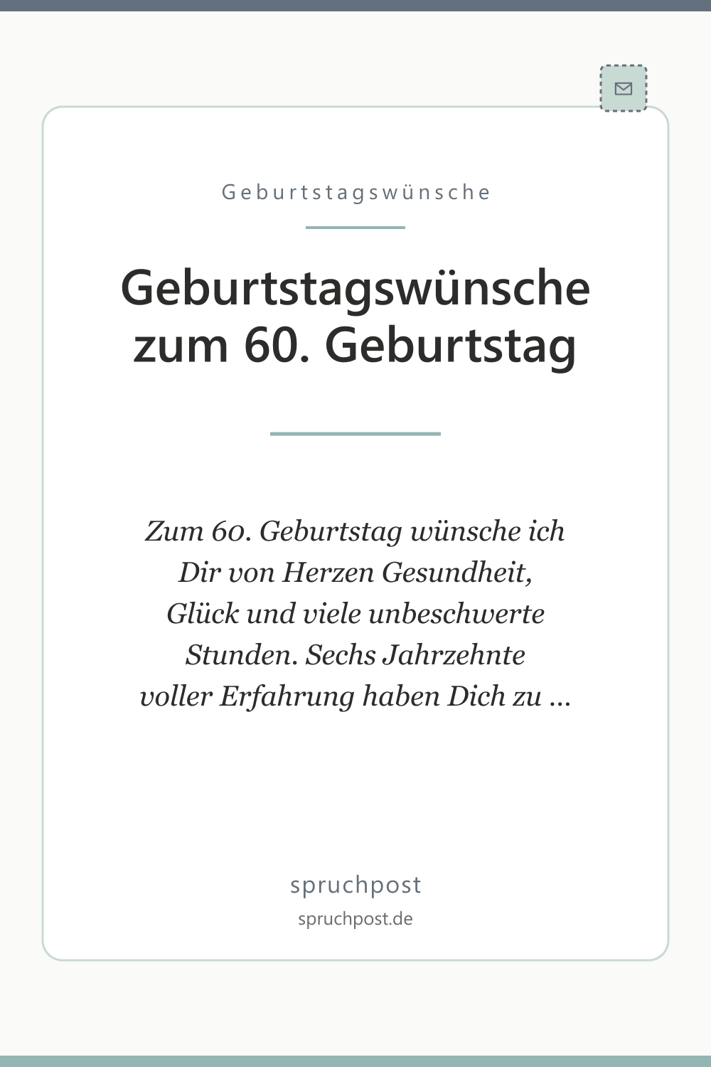 Spruchbild: Geburtstagswünsche zum 60. Geburtstag