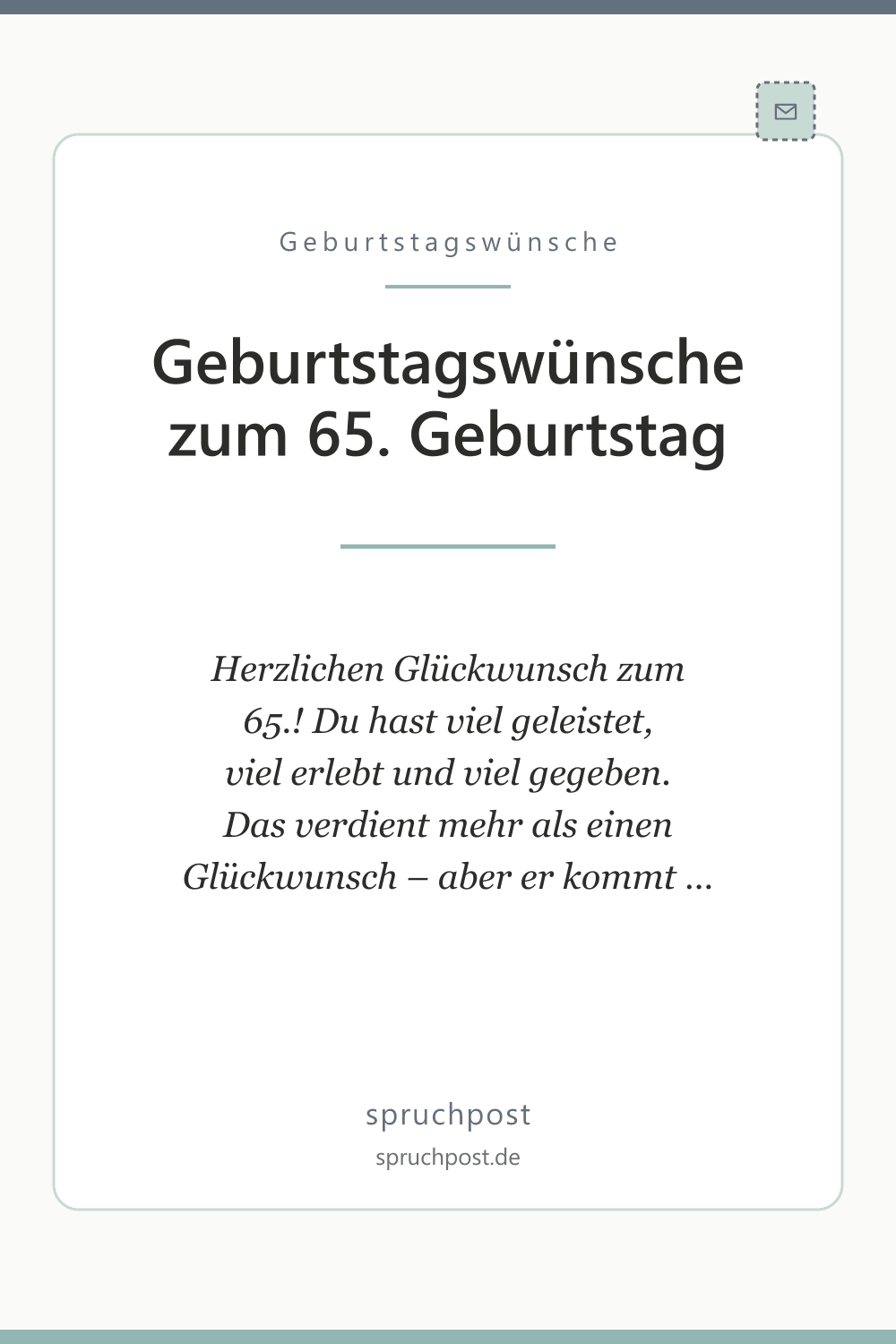 Spruchbild: Geburtstagswünsche zum 65. Geburtstag