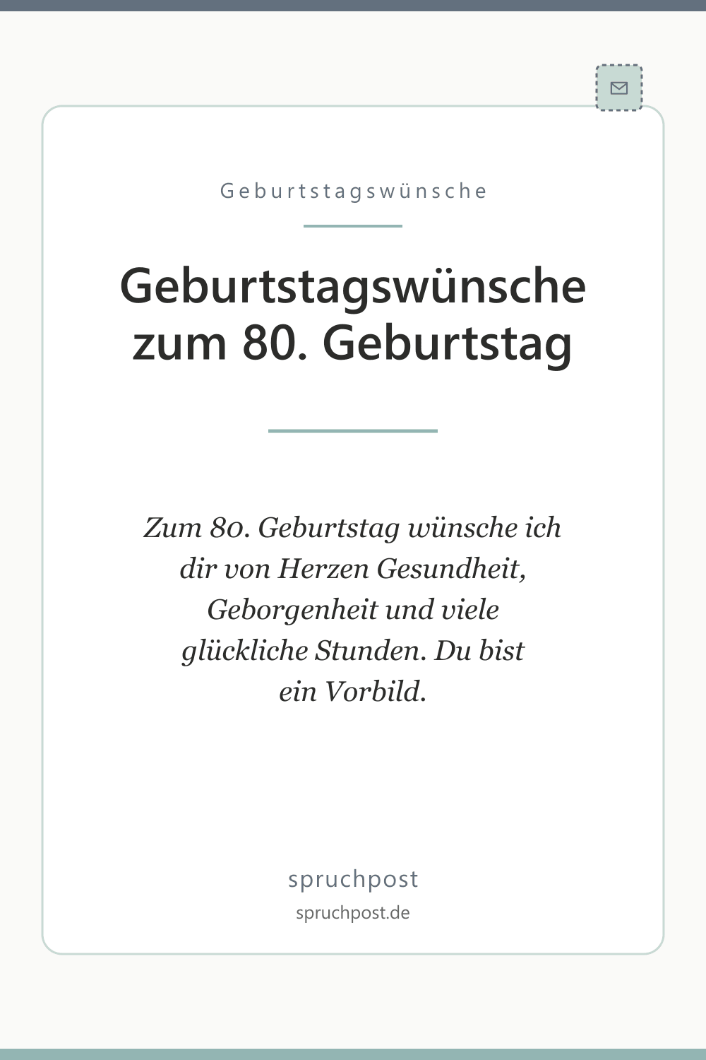 Spruchbild: Geburtstagswünsche zum 80. Geburtstag