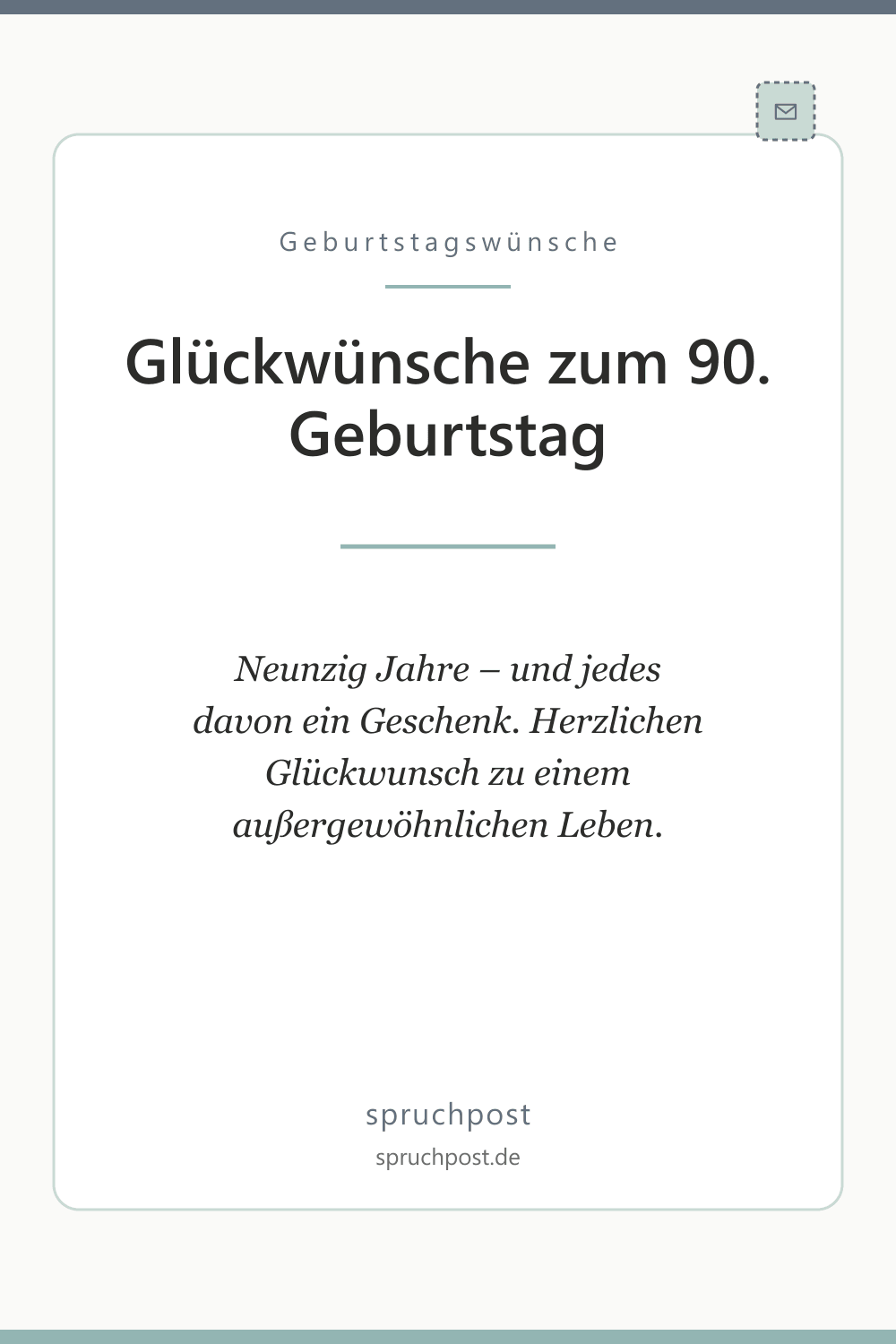 Spruchbild: Glückwünsche zum 90. Geburtstag