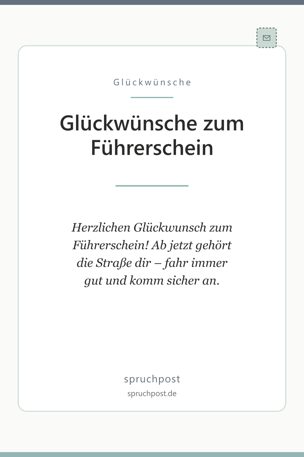 Spruchbild: Glückwünsche zum Führerschein