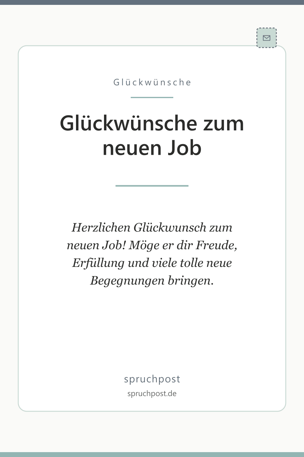 Spruchbild: Glückwünsche zum neuen Job