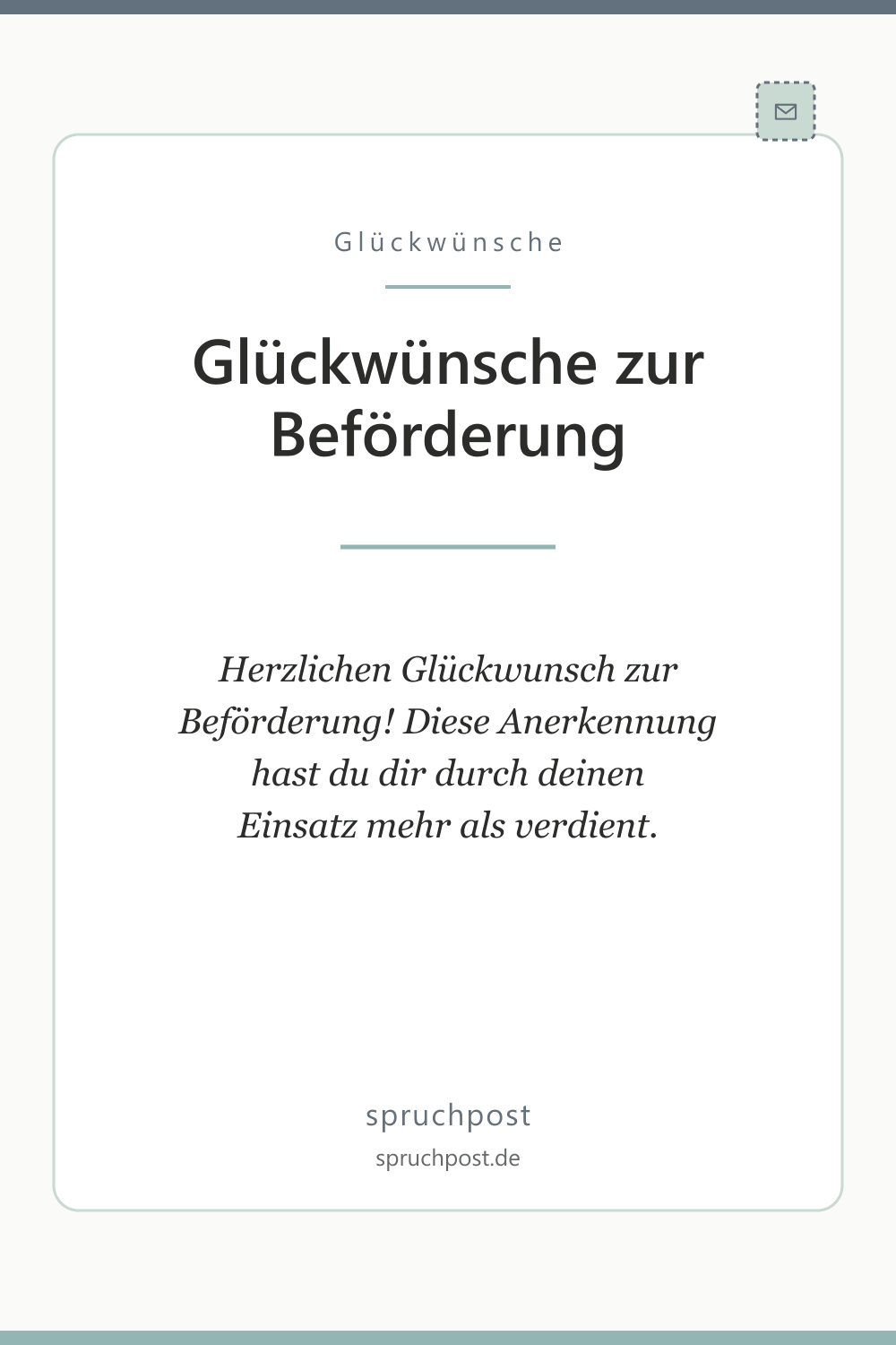 Spruchbild: Glückwünsche zur Beförderung