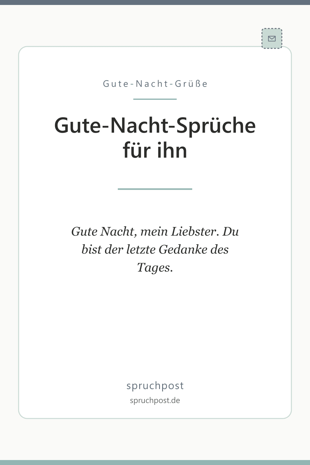 Spruchbild: Gute-Nacht-Sprüche für ihn