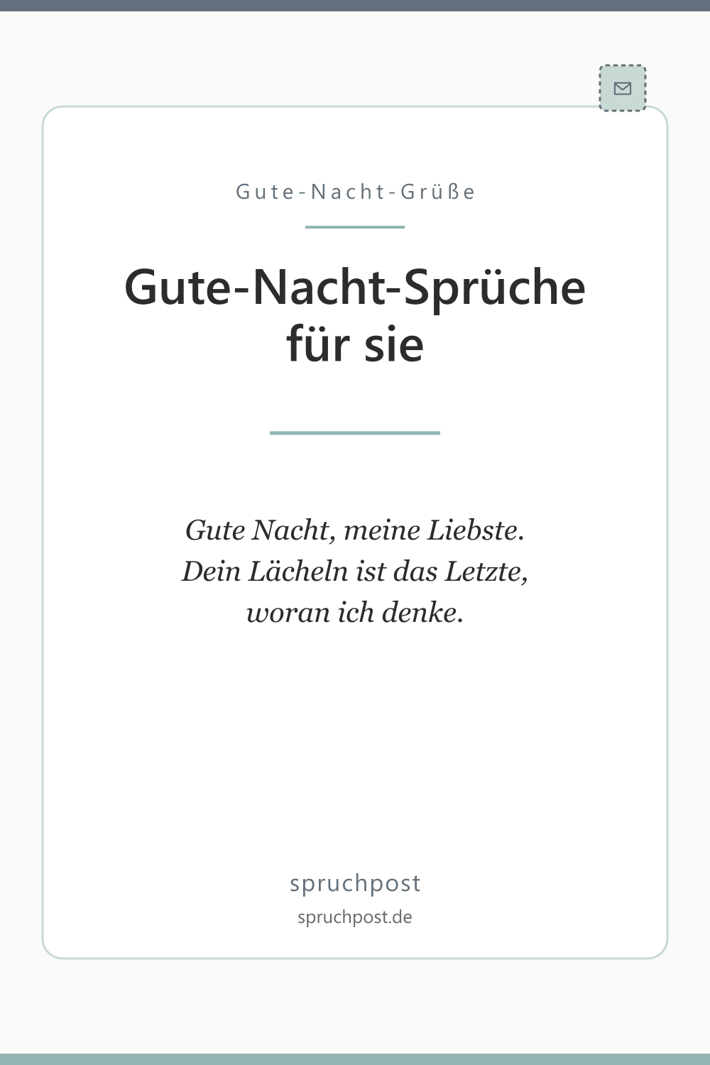Spruchbild: Gute-Nacht-Sprüche für sie