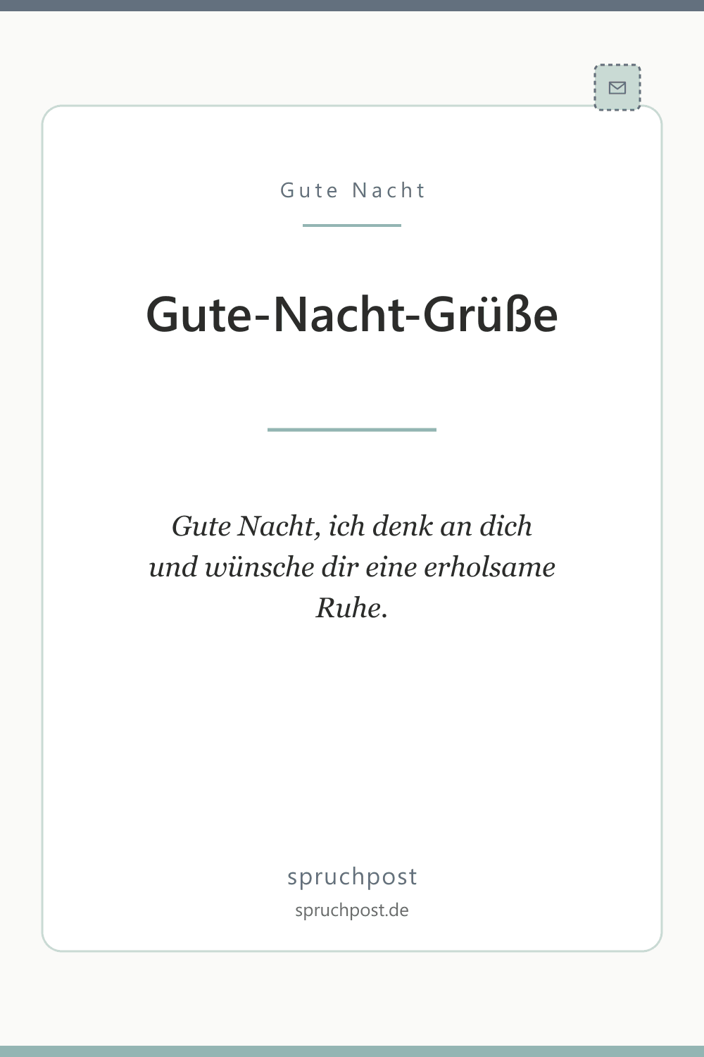 Spruchbild: Herzliche Gute-Nacht-Grüße