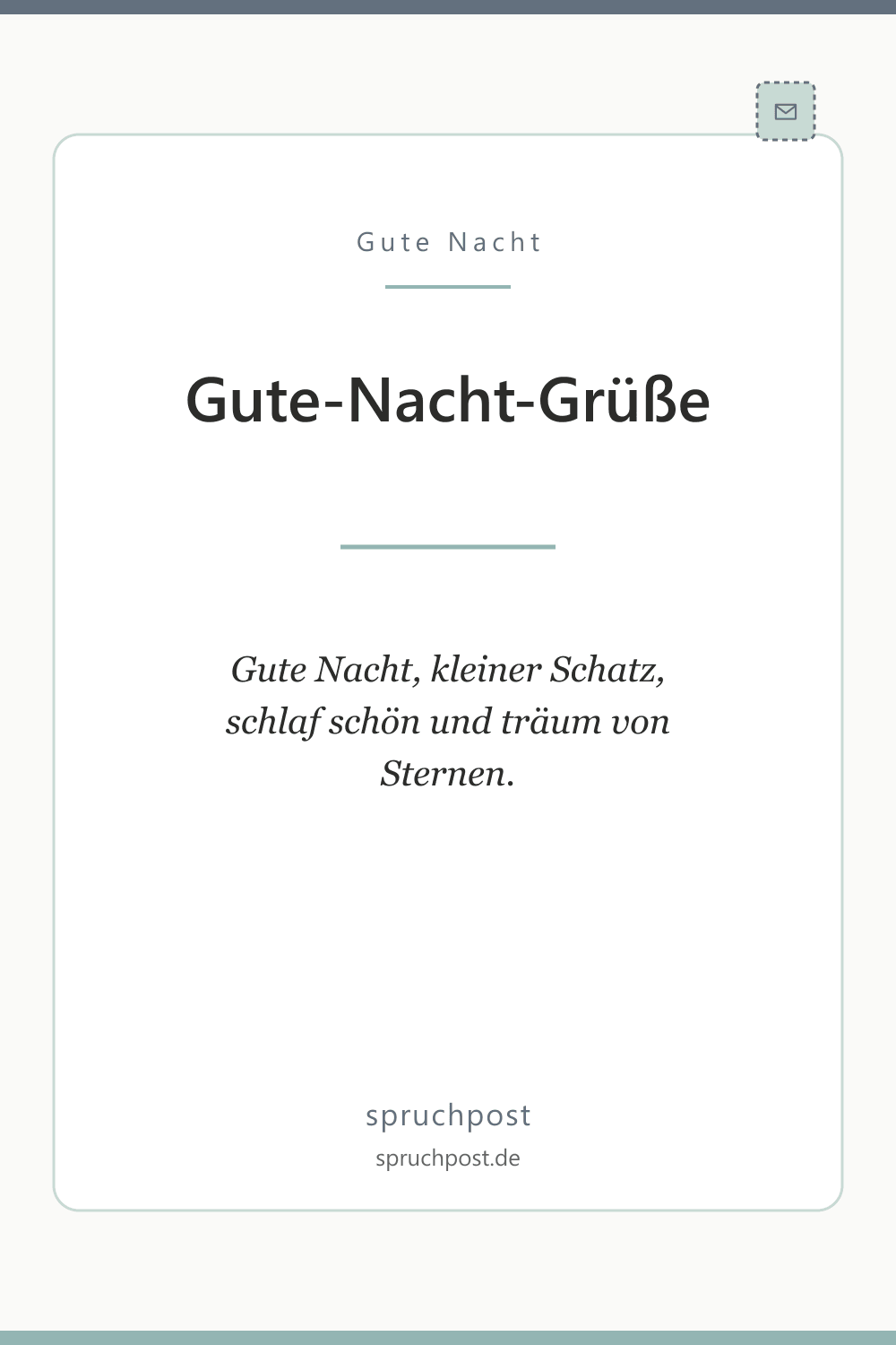 Spruchbild: Gute Nacht für Kinder
