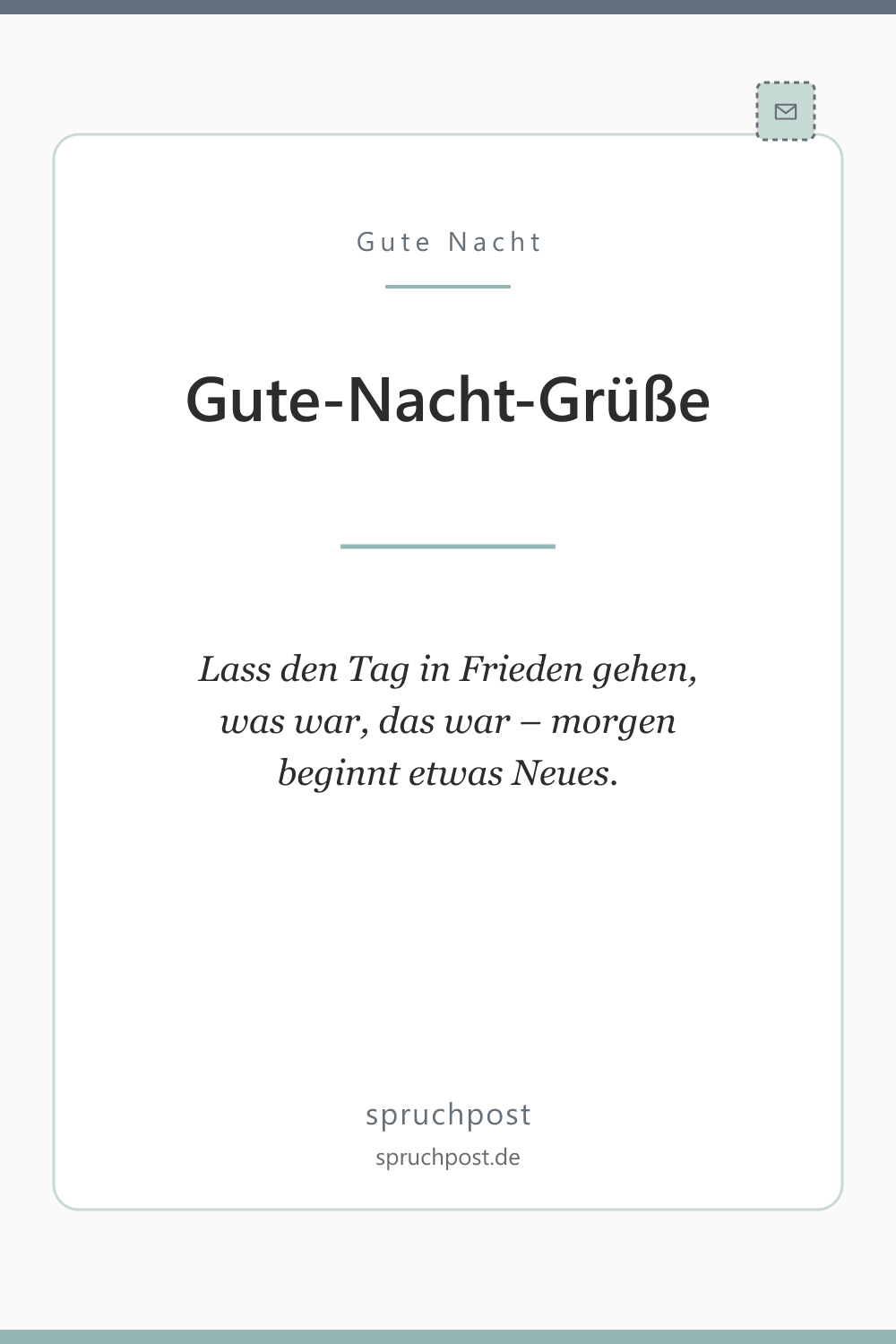 Spruchbild: Besinnliche Gute-Nacht-Grüße