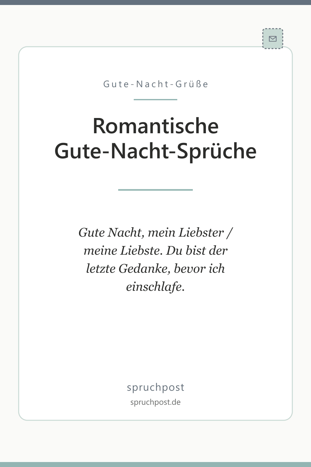 Spruchbild: Romantische Gute-Nacht-Sprüche