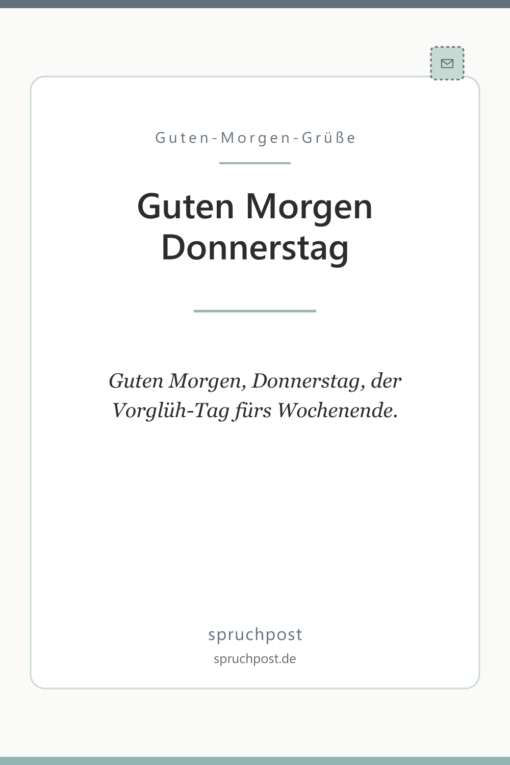 Spruchbild: Lustige Grüße zum Donnerstag