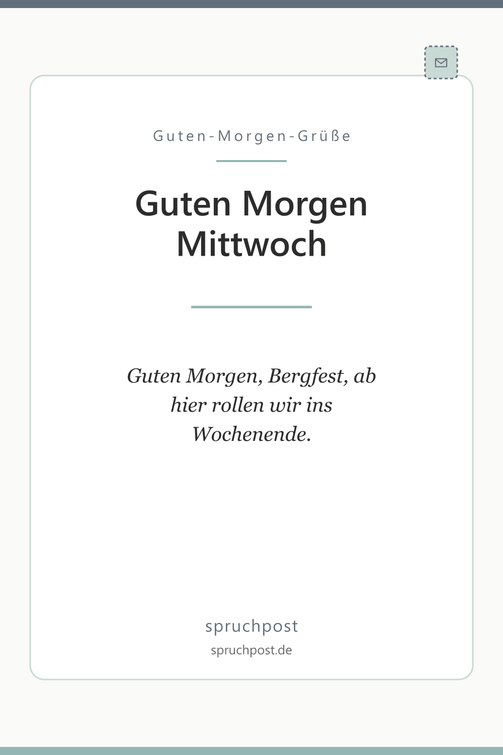 Spruchbild: Lustige Grüße zum Mittwoch