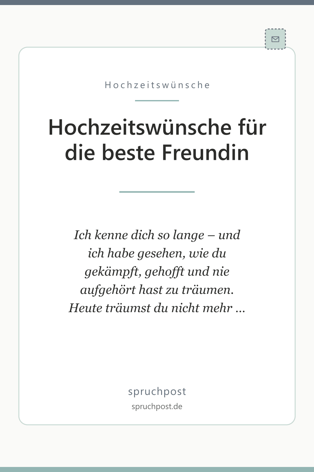Spruchbild: Hochzeitswünsche für die beste Freundin