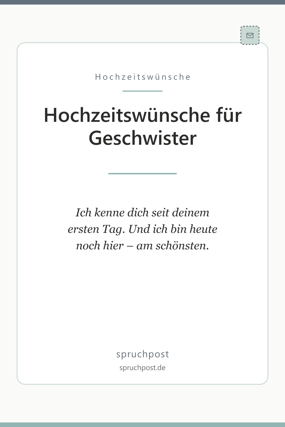 Spruchbild: Hochzeitswünsche für Geschwister