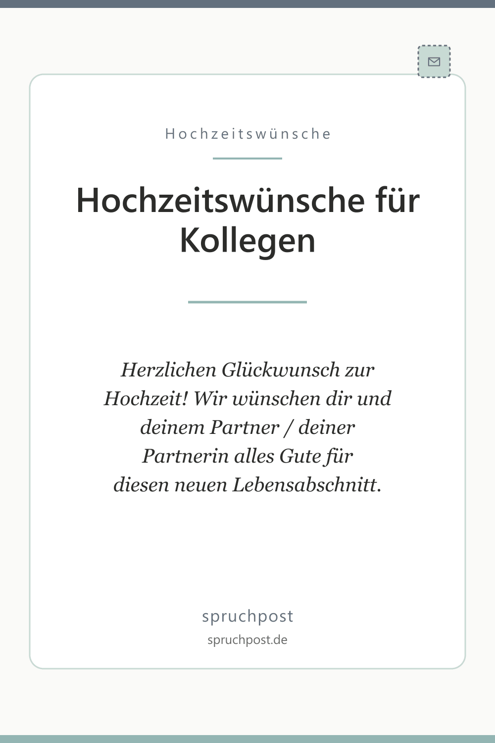 Spruchbild: Hochzeitswünsche für Kollegen