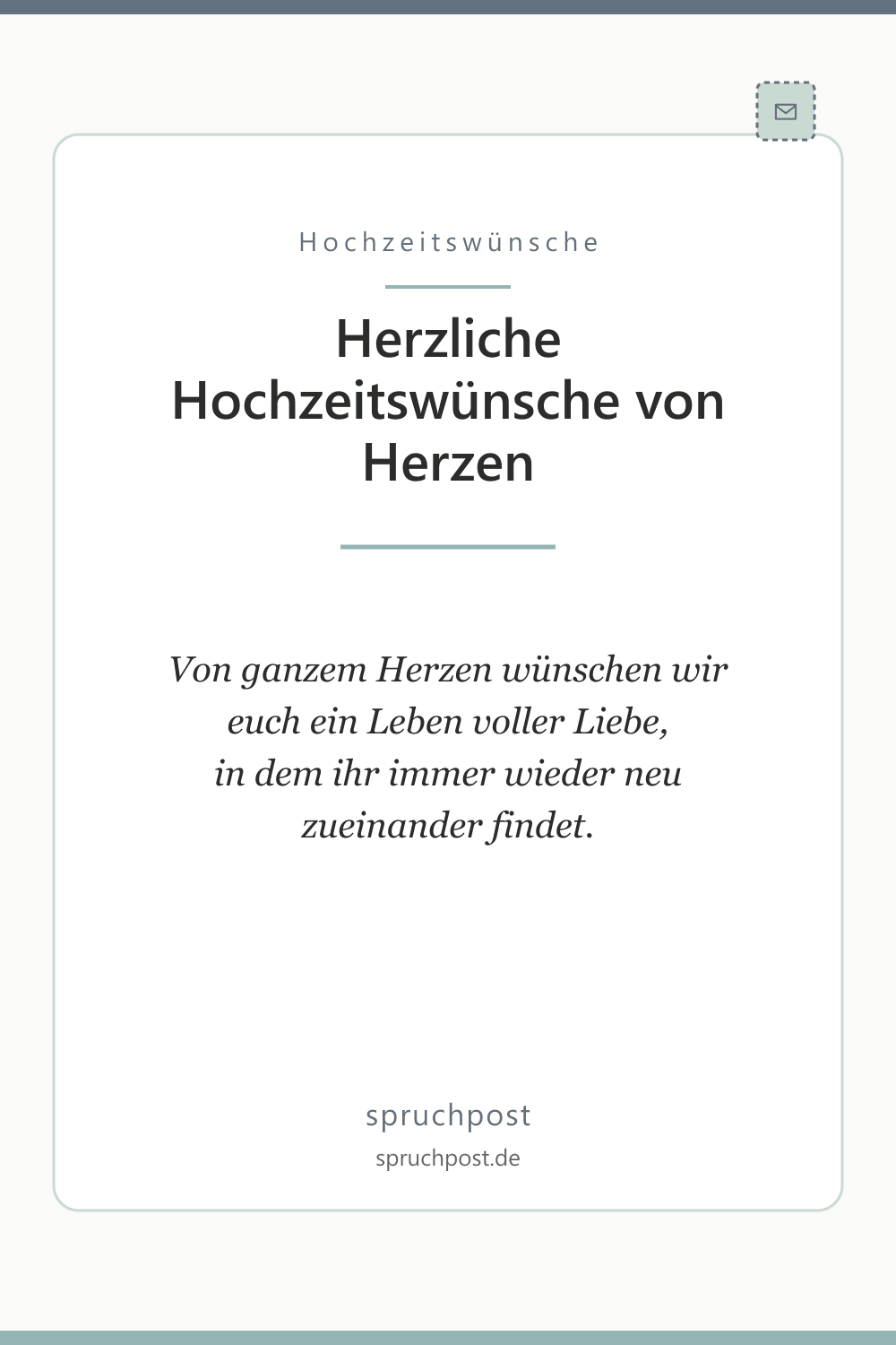 Spruchbild: Herzliche Hochzeitswünsche von Herzen