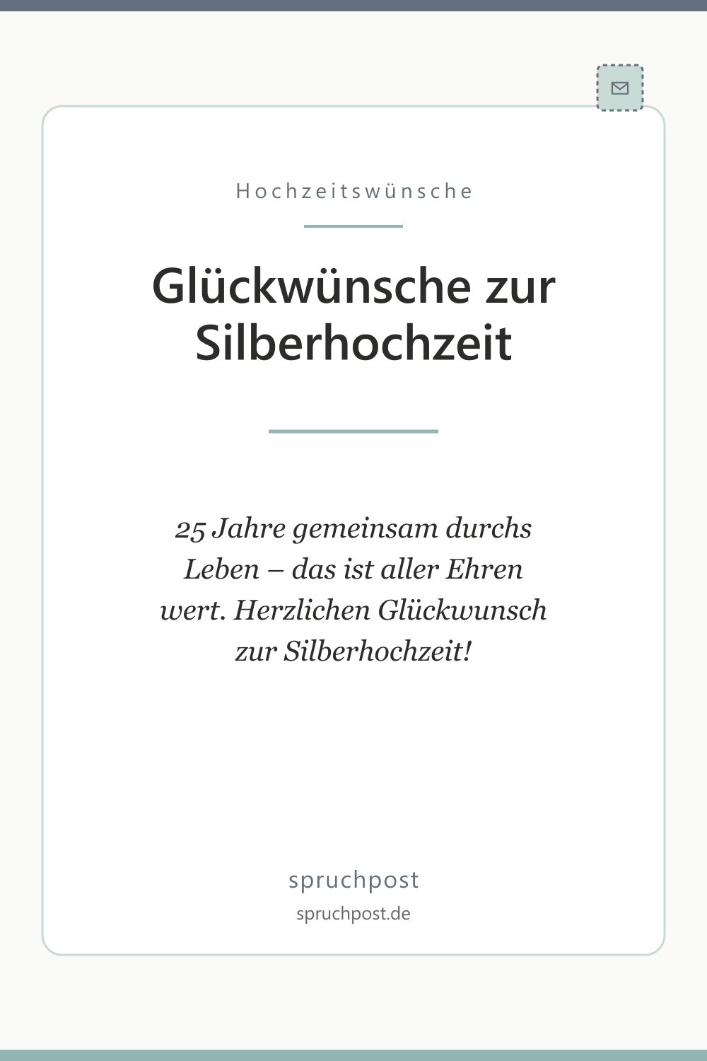 Spruchbild: Glückwünsche zur Silberhochzeit