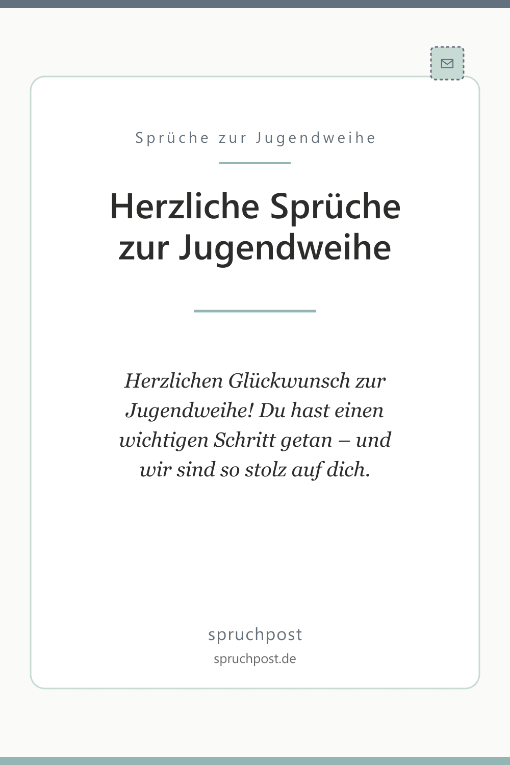 Spruchbild: Herzliche Sprüche zur Jugendweihe