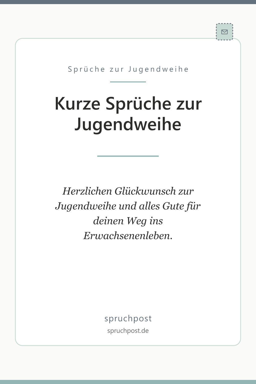 Spruchbild: Kurze Sprüche zur Jugendweihe