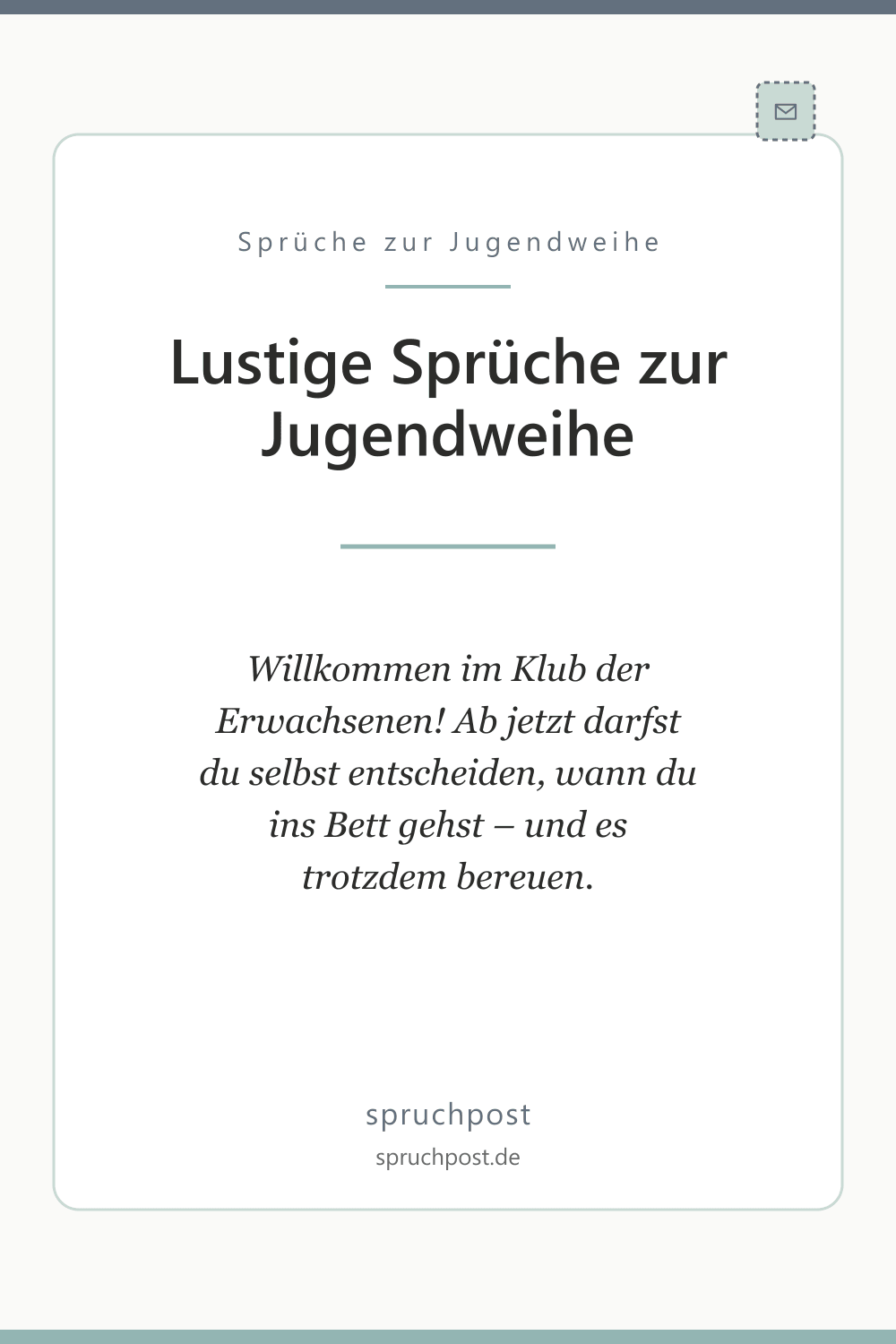Spruchbild: Lustige Sprüche zur Jugendweihe