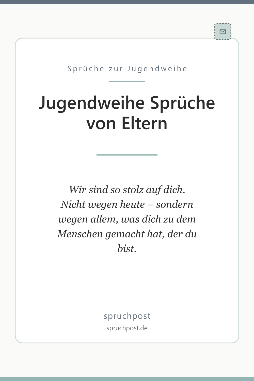 Spruchbild: Jugendweihe Sprüche von Eltern